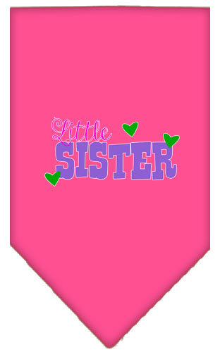 Little Sister Screen Print Bandana Bright Pink Small